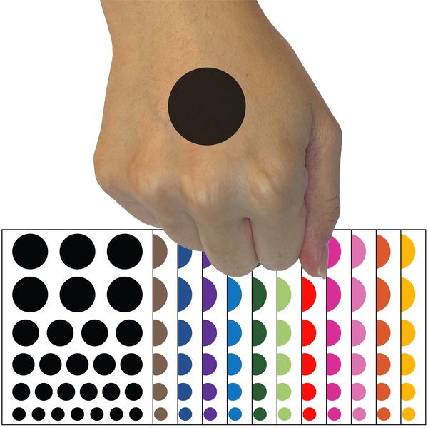 Circle Dot Temporary Tattoo Water Resistant Fake Body Art Set Collection - Light Green (One Sheet)