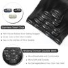 Clip in Hair Extensions Real Human Hair 140g Hair Extensions Real Human Hair Clip ins Natural Black 7pcs Straight, Rimoss Premium Soft Remy Human Hair Clip in Extensions for Women (#1B 16 Inch)