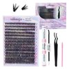 SIILUUGO DIY Lash Extensions Kit 280PCS Individual Lashes Clusters,9-16mm MIX 40D Fluffy and Natural False Eyelashes,with Lash Bond and Seal,Tweezers Applicator For Wispy Pestañas Pelo a Pelo At Home