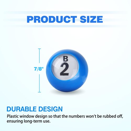 GSE Games & Sports Expert 7/8-Inch Bingo Balls, Multi-Color Replacement Bingo Game Balls with Easy Read Window for Parties, Bingo Nights, Prize Raffles