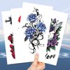 Y 10 Sheet Skull Flower Temporary Tattoo Stickers Men Women Makeup Festival Carnival Birthday Party Fake Body Tattoos for Horror Theme Face Tattoos Body Tattoos