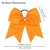 Twpribarn 2Pcs Cheer Bows Cheer Hair Bows Ponytail Holder Elastic Band Bows Hair Accessories for Ponytail Holder Bow Scrunchies School Sports Cheerleading Girls Softball Cheerleader Bows (Orange)