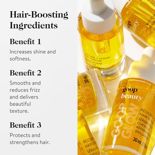 goop Beauty Hair Oil | Hair Moisturizer for Frizzy & Dry Hair | Vitamin C, Sea Buckthorn Oil, and Plumeria Monoi Oil | 1 fl oz | Hair Detangler to Help Shine & Texture | Paraben and Silicone Free