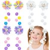6Pcs Flower Hair Clips Hair Bows Tassels Hair Pins Grosgrain Ribbon Bows With Alligator Clips Cute Hair Accessories