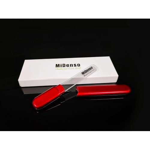 Premium Glass Nail File with Case, Crystal Diamond Salon Best Beauty Nail Buffer for Natural and Acrylic Nails Christmas Gift for Woman and Man,Wine Red