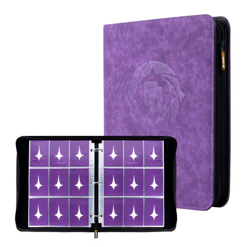 Ampleer Trading Card Binder, 9 Pocket Page Sleeves Album Book Compatible with 900 Lorcana Cards for MTG TCG Storage Display Collection