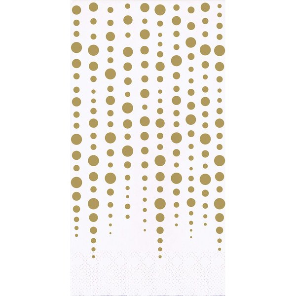 Creative Converting Sparkle and Shine Gold 50th Anniversary Dinner Napkins, 8" x 4"