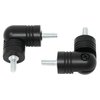 MERIVILLE Hinged Elbow Connector - Designed for Bay Window Curtain Rods or Corner Drapery Rods up to 1-inch Diameter, Black Finish, 2 Pcs