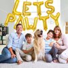 Lets Pawty Balloons Banner 40 Inch,Gold Dog Birthday Decorations,Paw Foil Letter Balloon for Dogs Paw Pet Puppy Theme Party Supplies