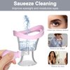 Eye Wash Cup - Silicone Manual Air Pressure Eye Cleaning Toolfor SoothingTired Eyes, Convenient and Effective Removes Dust, Makeup and Irritants (Pink)