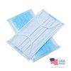 Altor Safety 62212 Blue Disposable Face Masks, USA Made Protective 3 Ply Comfortable Breathable Face Mask with Elastic Earloops and Nose Clip for Adults (Box of 50)