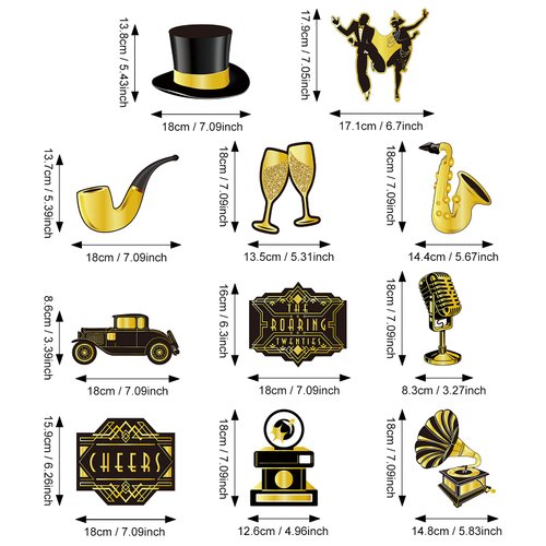 30 Pieces Roaring 20s Swirls Party Decorations, Black Gold Birthday Party Hanging Spirals Streamer Retro Decor for Anniversary Birthday Party 1920s Vintage Jazz Flapper Party Wedding Party Supplies