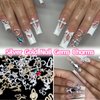 105 Pcs Silver+Gold Nail Gems Charms, Bow Moon Snake Planet Butterfly Heart Pink Cherry Nail Charms 3D Nail Art Jewelry Alloy Rhinestones Gems+Charms for Nail Art DIY Jewel Accessories
