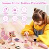 Ehome Wooden Beauty Salon Play Set, Makeup Kit Play Set Wood Makeup Toy Set for Toddler Pretend Play Makeup Kit with Realistic Accessories for Girls 3 4 5 6 7 8 Year Old Christmas Birthday Gifts