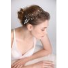 fxmimior Bride Hair Accessories Crystal Hair Vine Earrings Sets Headband Wedding Hair Comb Evening Party Hair Piece (silver) (headband ONLY)…