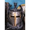 Ebros Medieval Fantasy Saint George Dragon Guarding Medieval Knight Helmet Stationery Pen Holder Statue 7"Tall Office Desktop Fantasy Decor