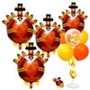 Turkey Balloons 4Pcs -Thanksgiving Turkey Foil Balloons Thanksgiving Decorations Garland Supplies for Birthday Baby Shower Party
