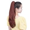 HSPCYGG Burgundy Ponytail Extension Synthetic Clip Claw Pony tails 22" Straight 5.5 OZ Fake Hairpieces Women Yaki Fluffy¬ Tangled