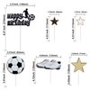 6 Pack Soccer Cake Topper Decorations Kits DIY Soccer Ball Shoes Happy Birthday Cake Picks Sport Football Theme Birthday Party Baby Shower Cake Decorations Kids Boys Men Birthday Party Supplies