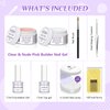 SAVILAND Builder Nail Gel Set - 2 Basic Colors Nail Extension Kit Clear Nude Nail Strengthen Gel with Nail Brush 100 Pcs Nail Forms for Nail Extension at Home Nail Salon, Nail Art DIY