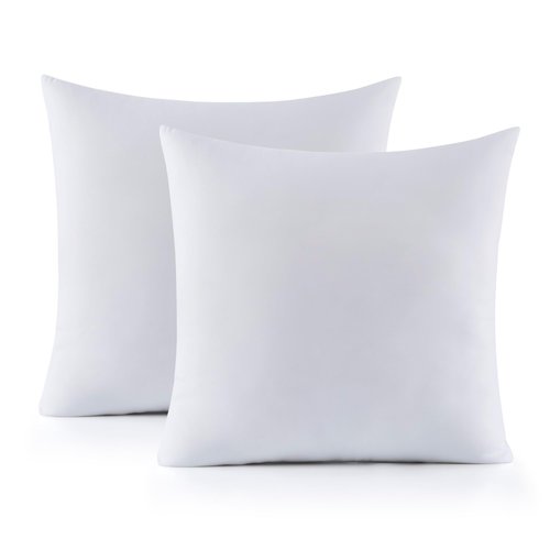 Sweet Home Collection Set-Cushion Inserts for Decorative Throw Covers Soft & Supportive Pillows for Couch, Sofa, Bed, or Chair, 2 Pack - 16" x 16", White 2 Count
