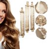 EwiutoijngiQan Satin Heatless Hair Curler, 3 Pearl Cotton Rods for Heatless Curls with Hair Caps, Soft Curling Headband for All Hair Types, No Heat Curling to Sleep in Overnight (2-beige)