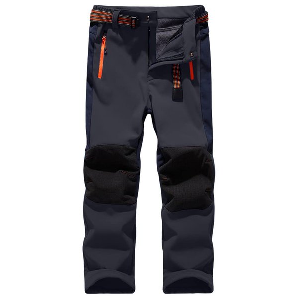 Jessie Kidden Kids Boys Girls Youth Waterproof Windproof Hiking Ski Snow Pants Elastic Waist Warm Insulated Fleece Lined Winter Pants #16010-Grey XL, 10-12Years