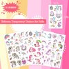 UVUXO Temporary Tattoos for kids - 90 Styles Cartoon Cute Tattoos Temporary for Girls Boy Birthday Party Supplies Gifts for Kids