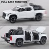 OANMYJJO Toy Trucks for Boys 1/24 Tundra Diecast Metal Model Toy Pickup Truck Pull Back Car Model with Light and Sound Toy Trucks for Boys Age 4-7(White)