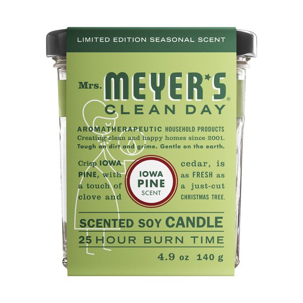 Mrs. Meyer's Clean Day Soy Candle Iowa Pine, 4.9 OZ (Pack of 1)