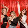 Red Metallic Tinsel Foil Fringe Curtains Backdrop 2Pack 3.3x8.3Ft Red Party Streamers for Birthday Party Decorations Halloween Christmas Decors Foil Curtain Backdrop for Bachelorette Wedding Decors