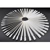 2 Sets 100 Tips Fan Shape White Plastic Nail Art Tips Display Polish Board Display Practice Sticks with Metal Split Ring Holder