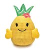 Dog Toys 8 Inch Hawaiian Pineapple Soft Plush Squeaker Crinkle Choose Boy Girl or Set of Both (8 Inch Boy Pineapple)