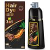 Hair Dye Shampoo 3 in 1, Herbal Shampoo Hair Dye for Women Men, Grey Coverage Shampoo 500ml (Chestnut Brown)