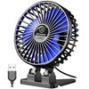 JZCreater USB Desk Mini Fan Portable, 3 Speeds Desktop Table Cooling Fan, Plug in Power Fan, Rotation Strong Wind, Quiet Personal Small Fan for Home Desktop Office Travel Bedroom, Black Blue