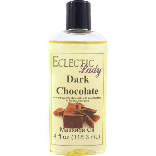 Dark Chocolate Massage Oil, 4 oz, With Sweet Almond Oil and Jojoba Oil, Preservative Free, Perfect for Aromatherapy and Relaxation