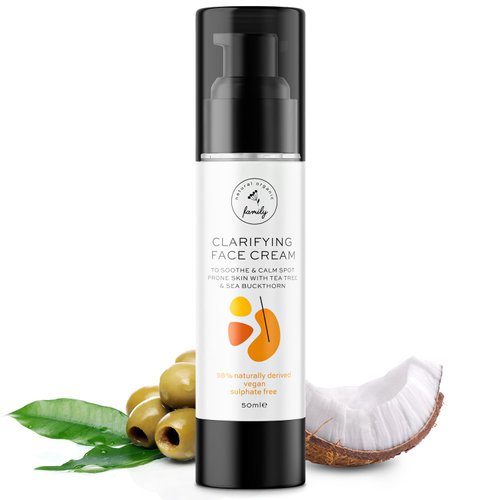 Face Cream for Teen Girls Boys - Organic Face Moisturizer for Dry Skin - Soothing Facial Cream with Tea Tree Moisturizer - Daily Face Moisturizer for Acne Prone Skin - Hyaluronic Acid Moisturizer