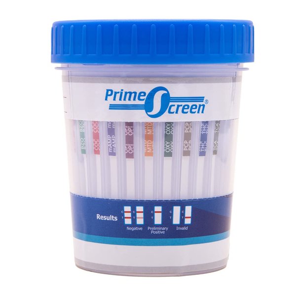 Prime Screen-12 Panel Multi Drug Urine Test Compact Cup (AMP,BAR,BUP,BZO,COC,mAMP/MET,MDMA,MOP/OPI,MTD,OXY,PCP,THC) C-Cup-[2 Pack]- CDOA-6125