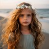 LLinfflr Pearl Flower Crown Floral Garland Headband Flower Halo Headpiece Hair Wreath Boho Photos Wedding Pink