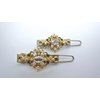 Generic Two small tiny gold and clear crystal hair pin clip barrettes fine hair