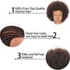 Mannequin Head with Human Hair Manikin Head 16 inch 100% Real Hair Doll Head for Hair Styling Salon Training Head Cosmetology Braiding Practice Hair Mannequin Head Training Head