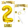 40 Inch Gold Number Balloons, Helium Mylar Foil Number Balloons for Birthday, Number 2 Balloon for 2st Birthday Decorations for Kids, Anniversary Party Decorations Supplies