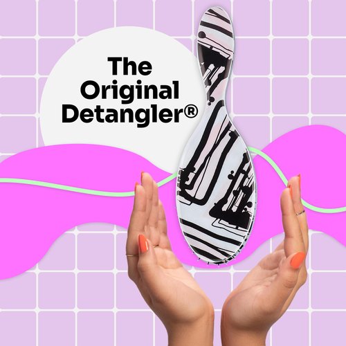 Wet Brush Original Detangler Hair Brush, Pink Lines (Watercolor Motif) - Ultra-Soft IntelliFlex Bristles - Detangling Brush Glide Through Tangles With Ease For All Hair Types - Wet & Dry Hair