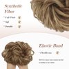 FESHFEN Messy Bun Hair Piece, Messy Hair Bun Scrunchies for Women Brown and Blonde Synthetic Wavy Curly Chignon Ponytail Hair Extensions Thick Updo Hairpiece for Daily Wear 1PCS