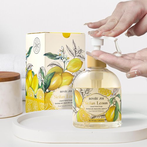 ROMIIE ZOI Liquid Hand Soap with Gift Box - Lemon - 260ml/ 8.7 fl.oz