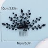 Teyglen Rhinestone Wedding Hair Comb Bridal Black Crystal Hair Side Comb Handmade Black Beads Hair Piece Vintage Headpiece Hair Accessories for Women Girls Party Prom Festival
