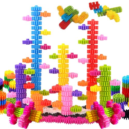 KAKATIMES STEM Building Blocks Toys for Kids – Educational and Safe Gear Interlocking Construction Playset – Develop Creativity and Problem-Solving Skills
