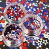 3 Boxes 4th of July Stars Nail Art Glitter, 3D Holographic Independence Day Nail Sequins for Nail Art Red Blue Sliver Stars Nail Accessories for Women Girl Nail Art Decoration
