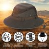 Obling Sun Hat, Fishing Hat UPF 50 Wide Brim Bucket Hat Safari Boonie Hat Army Green