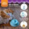Catstages 2-in-1 Spring Toy Interactive Cat Toy and Topper for Cat Ball Track, Bat and Swat Spring Toy with Feathers and Bells, Blue